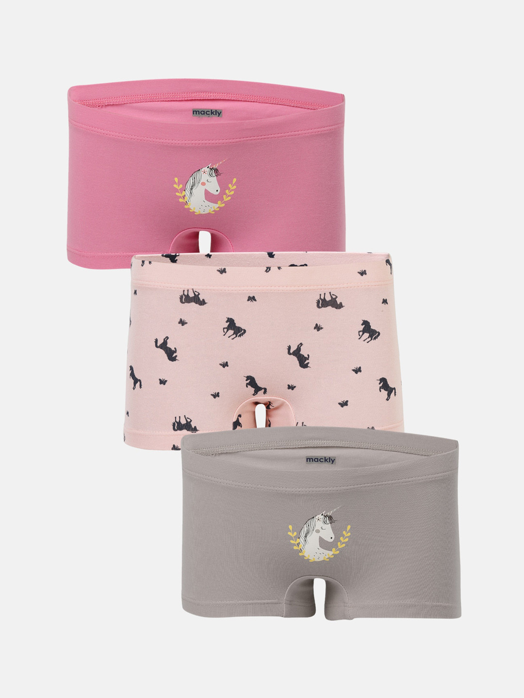 

mackly Girls Pack Of 3 Printed Boxer-Style Briefs-MB-74-A, Pink