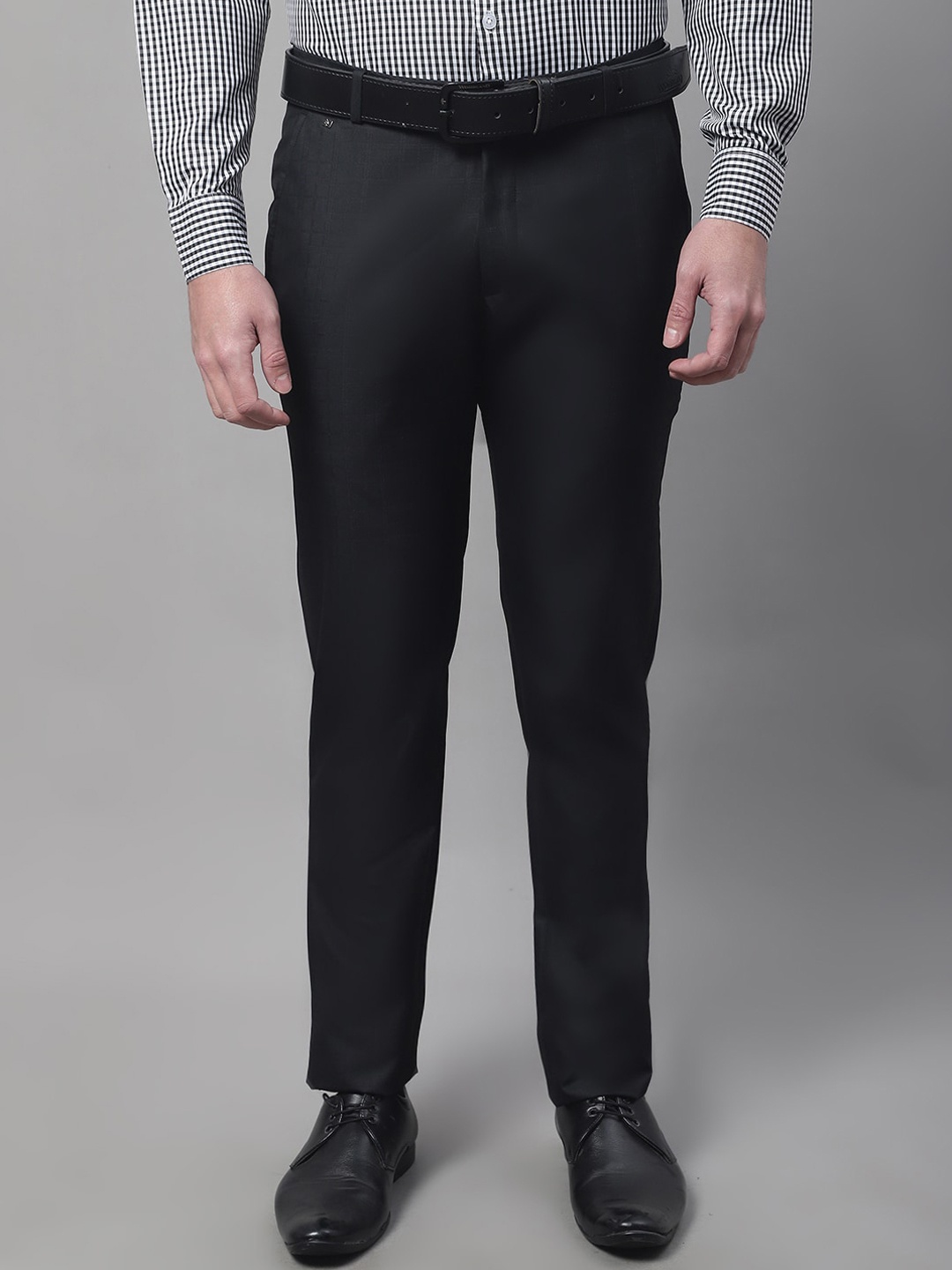 

Cantabil Men Mid-Rise Formal Trousers, Navy blue