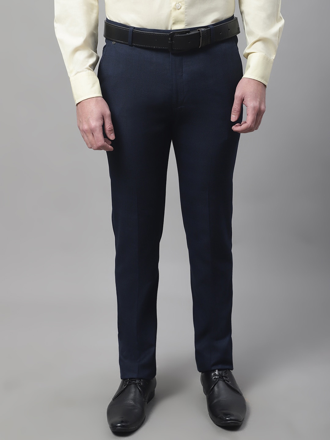 

Cantabil Men Easy Wash Formal Trousers, Navy blue