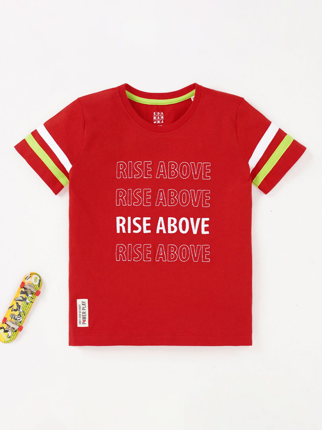 

Ed-a-Mamma Boys Typography Printed Cotton T-shirt, Red
