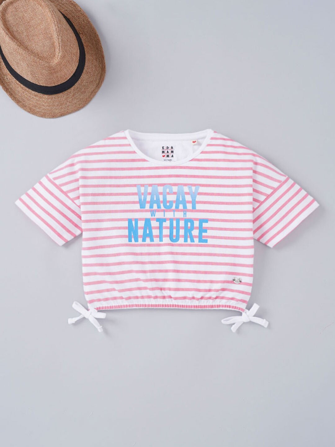 

Ed-a-Mamma Girls Striped Cotton T-shirt, Pink