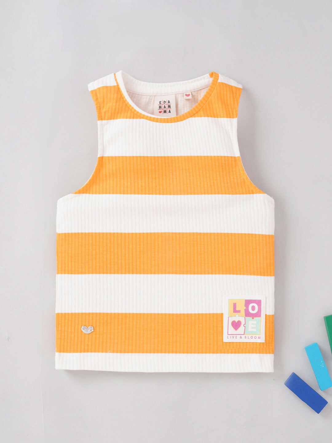 

Ed-a-Mamma Girls Striped Applique T-shirt, Yellow