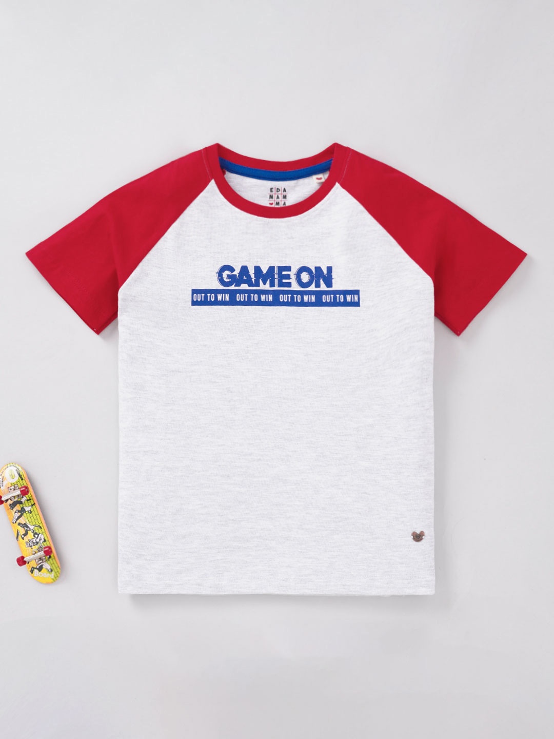 

Ed-a-Mamma Boys Typography Printed Cotton T-shirt, Grey