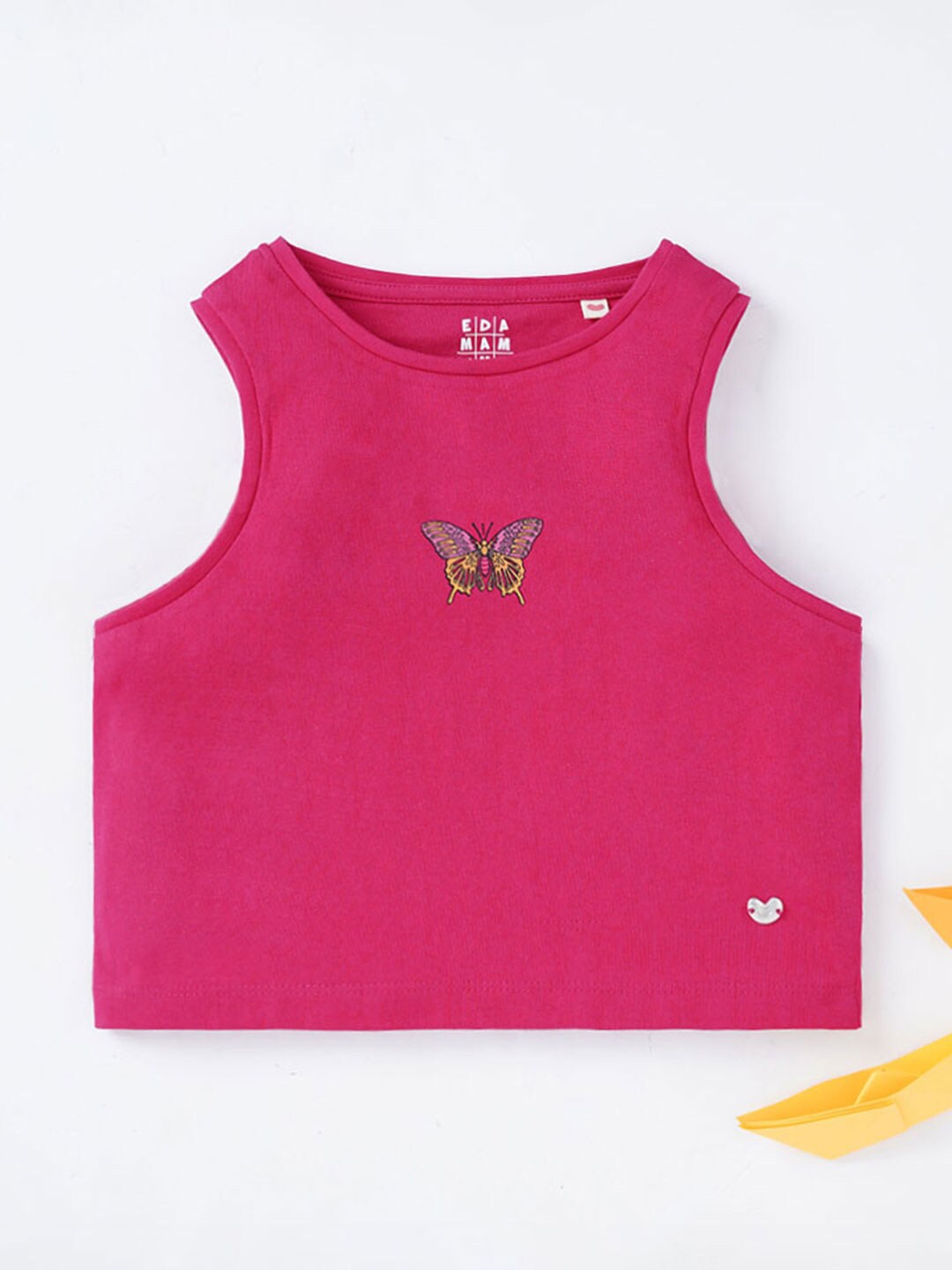

Ed-a-Mamma Girls Sleeveless Crop Cotton T-shirt, Pink
