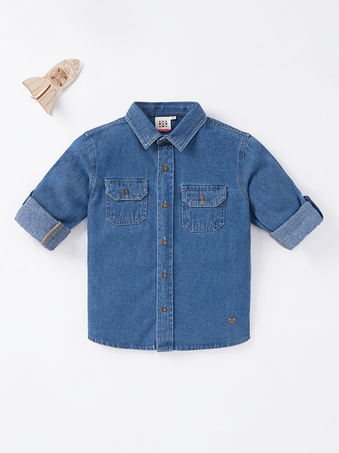 

Ed-a-Mamma Boys Cotton Casual Shirt, Blue