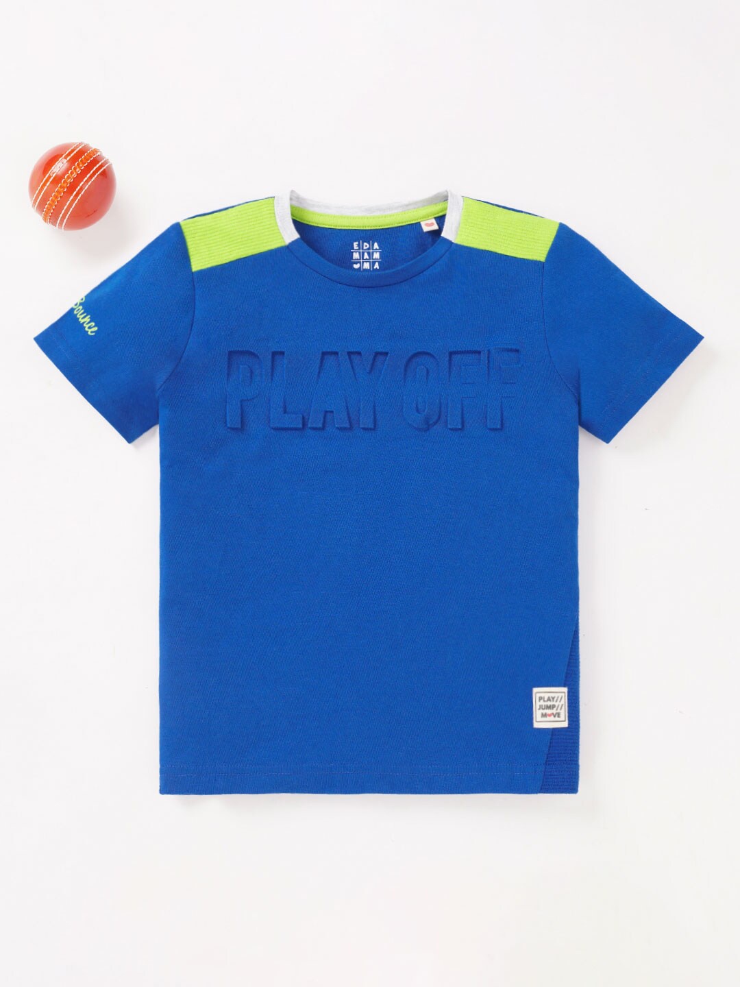 

Ed-a-Mamma Boys Typography Printed Cotton T-shirt, Blue