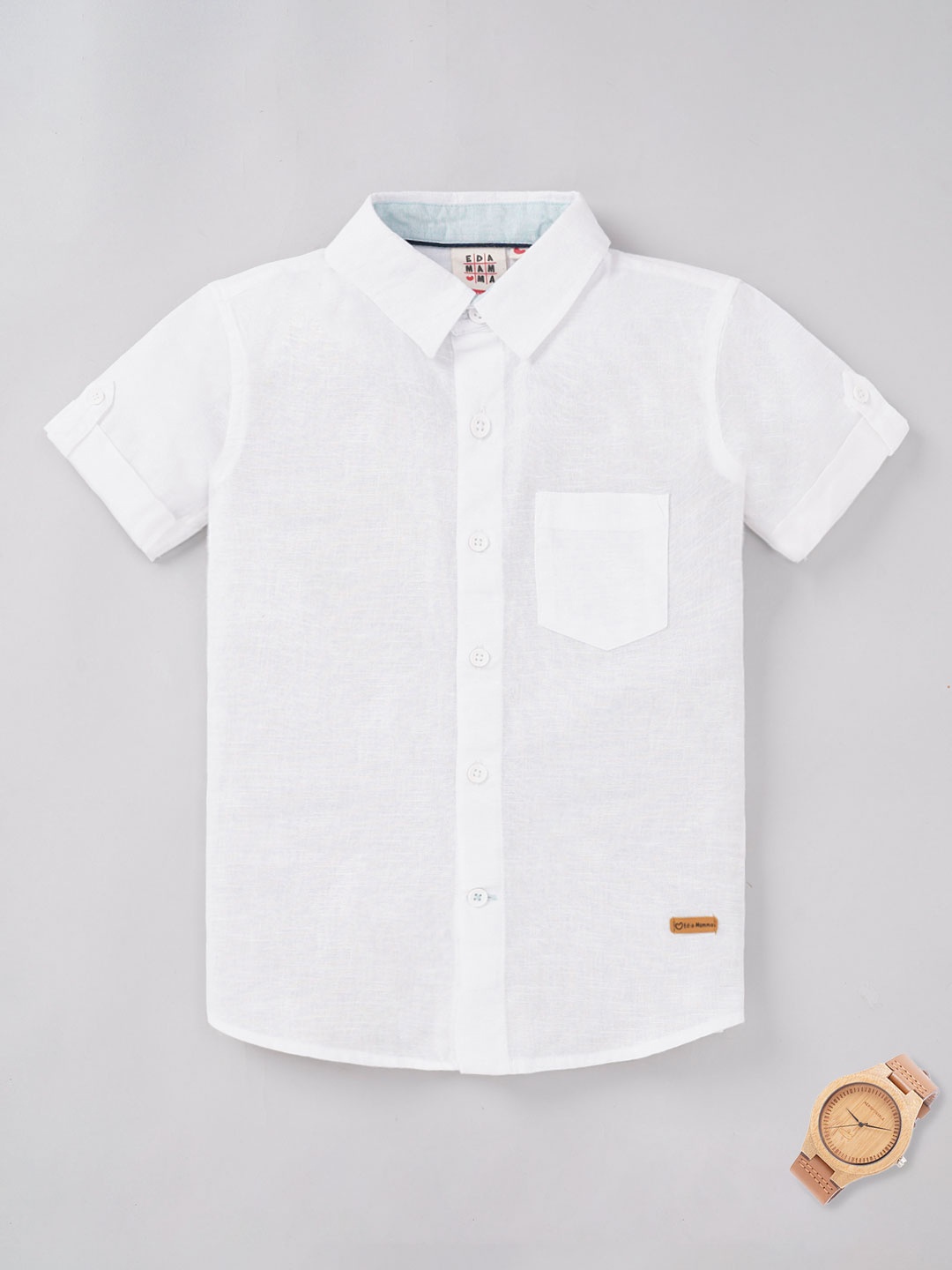 

Ed-a-Mamma Boys Casual Cotton Shirt, White