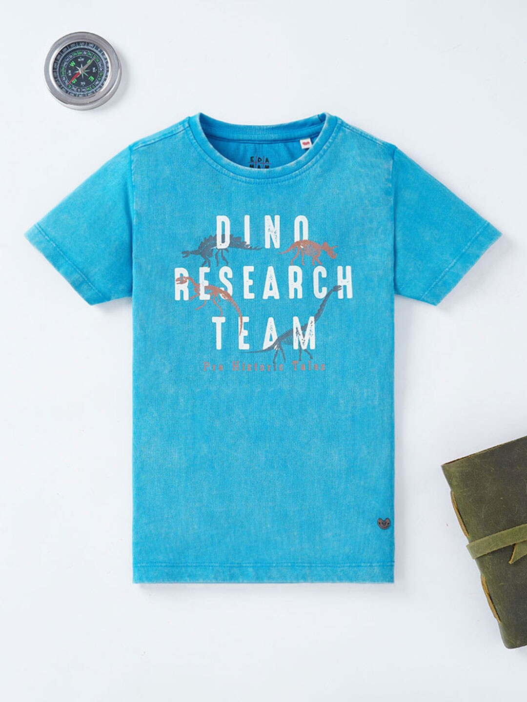 

Ed-a-Mamma Boys Typography Printed Cotton T-shirt, Blue
