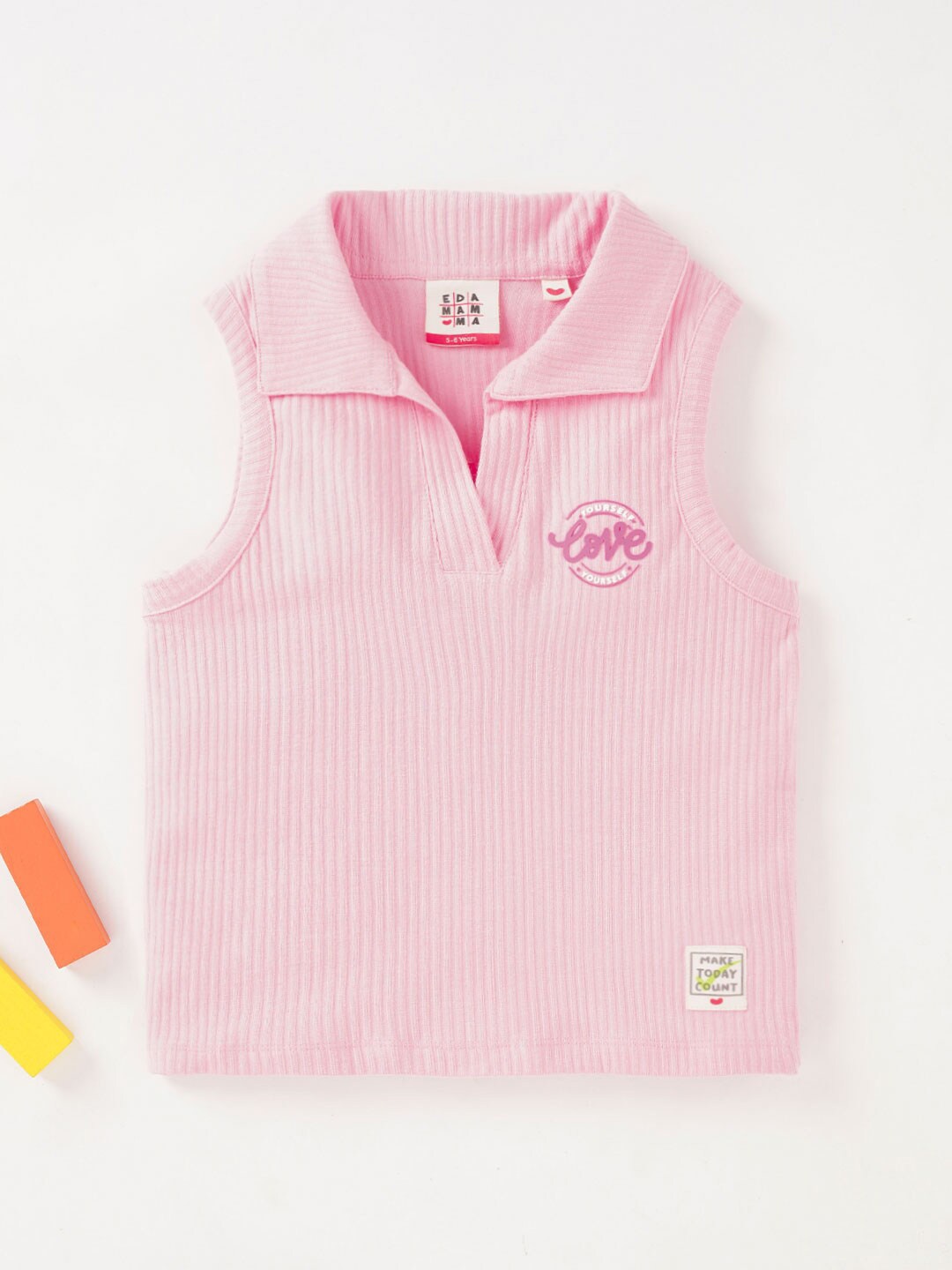

Ed-a-Mamma Girls V-Neck Cotton T-shirt, Pink