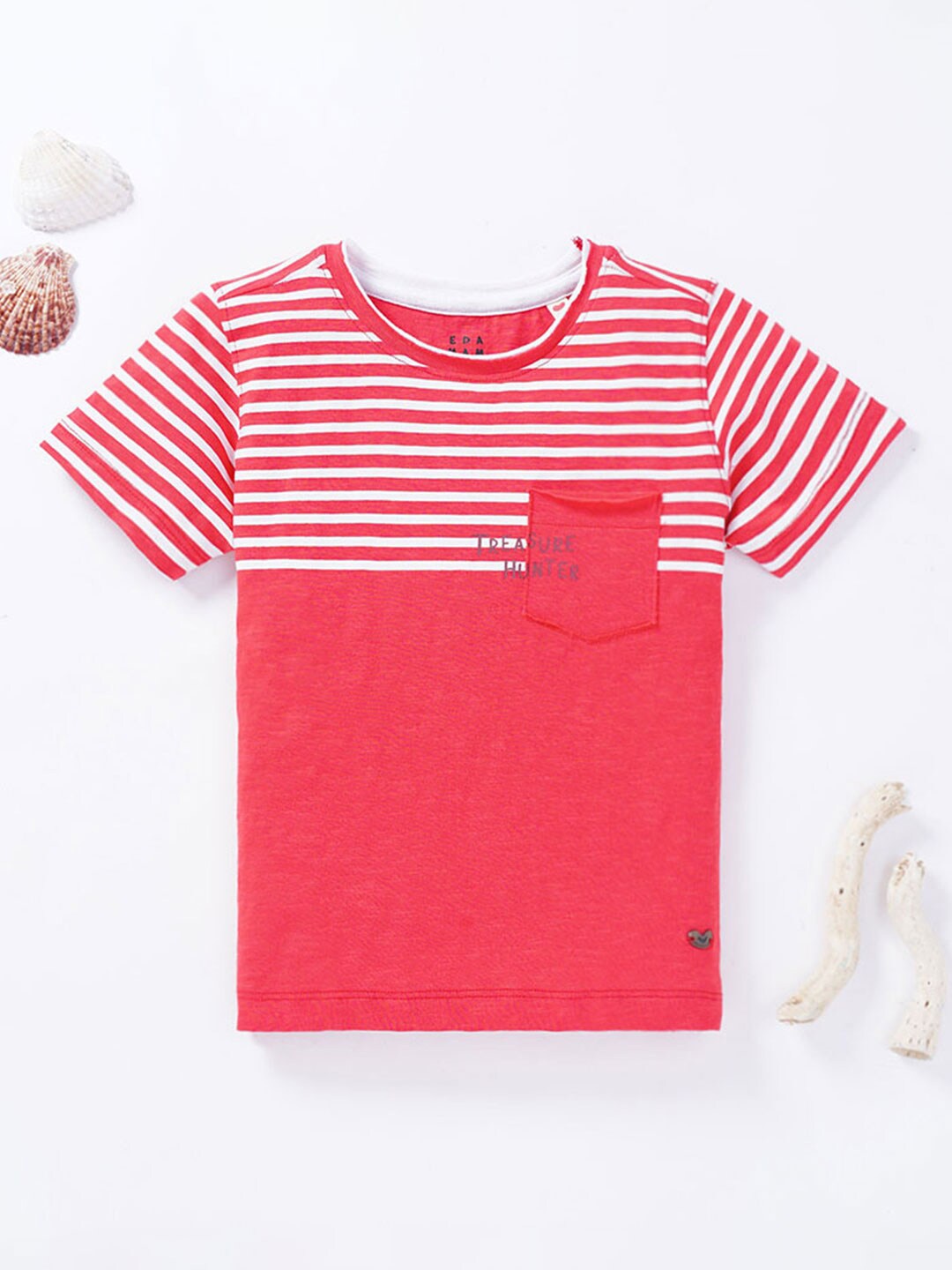 

Ed-a-Mamma Boys Striped Cotton T-shirt, Red