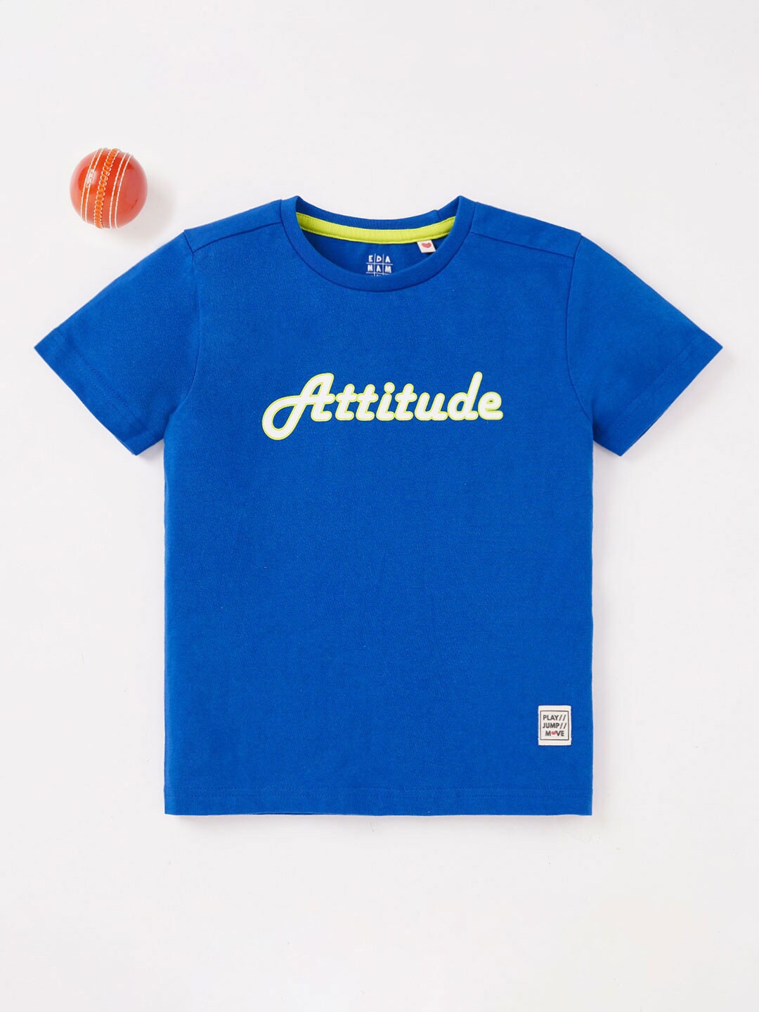 

Ed-a-Mamma Boys Typography Printed Cotton T-shirt, Blue