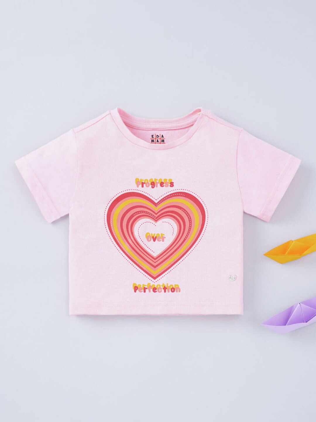 

Ed-a-Mamma Girls Printed Cotton T-shirt, Pink