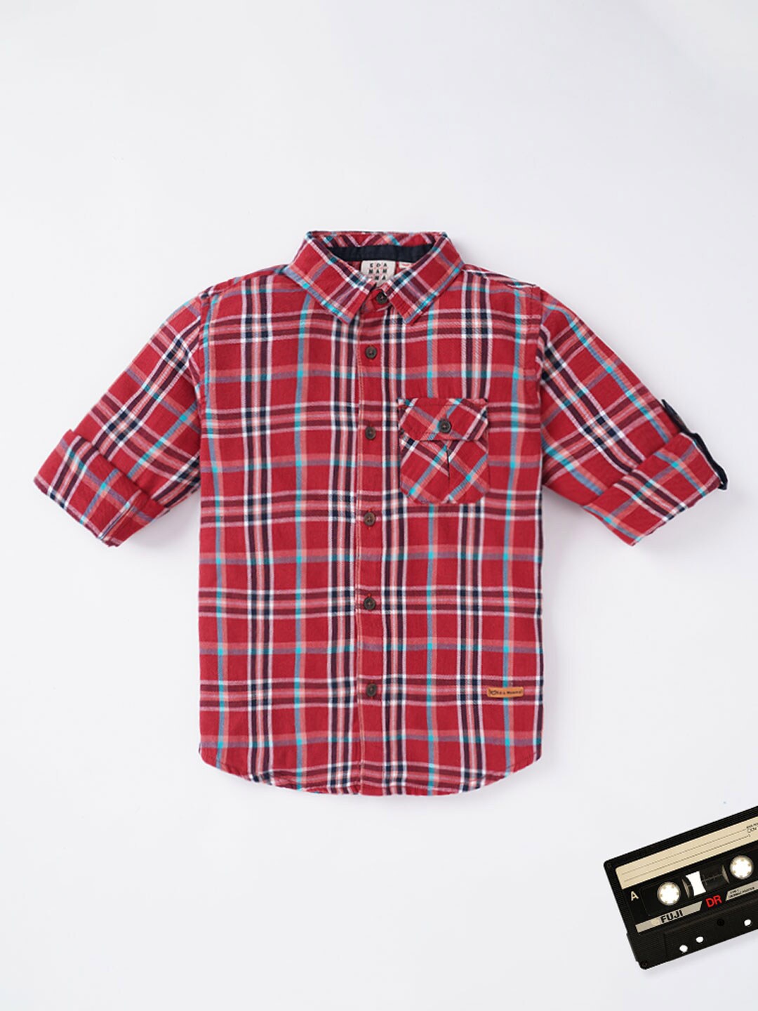 

Ed-a-Mamma Boys Checked Cotton Casual Shirt, Red