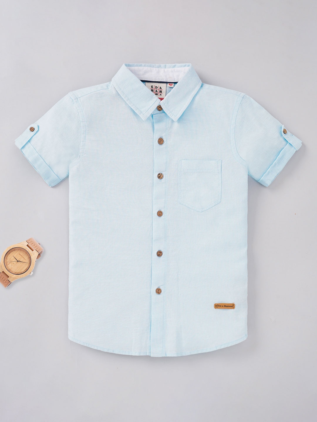 

Ed-a-Mamma Boys Casual Cotton Shirt, Blue