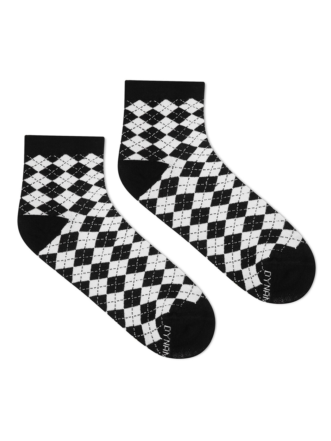 

Dynamocks Checked Ankle-Length Socks, Black