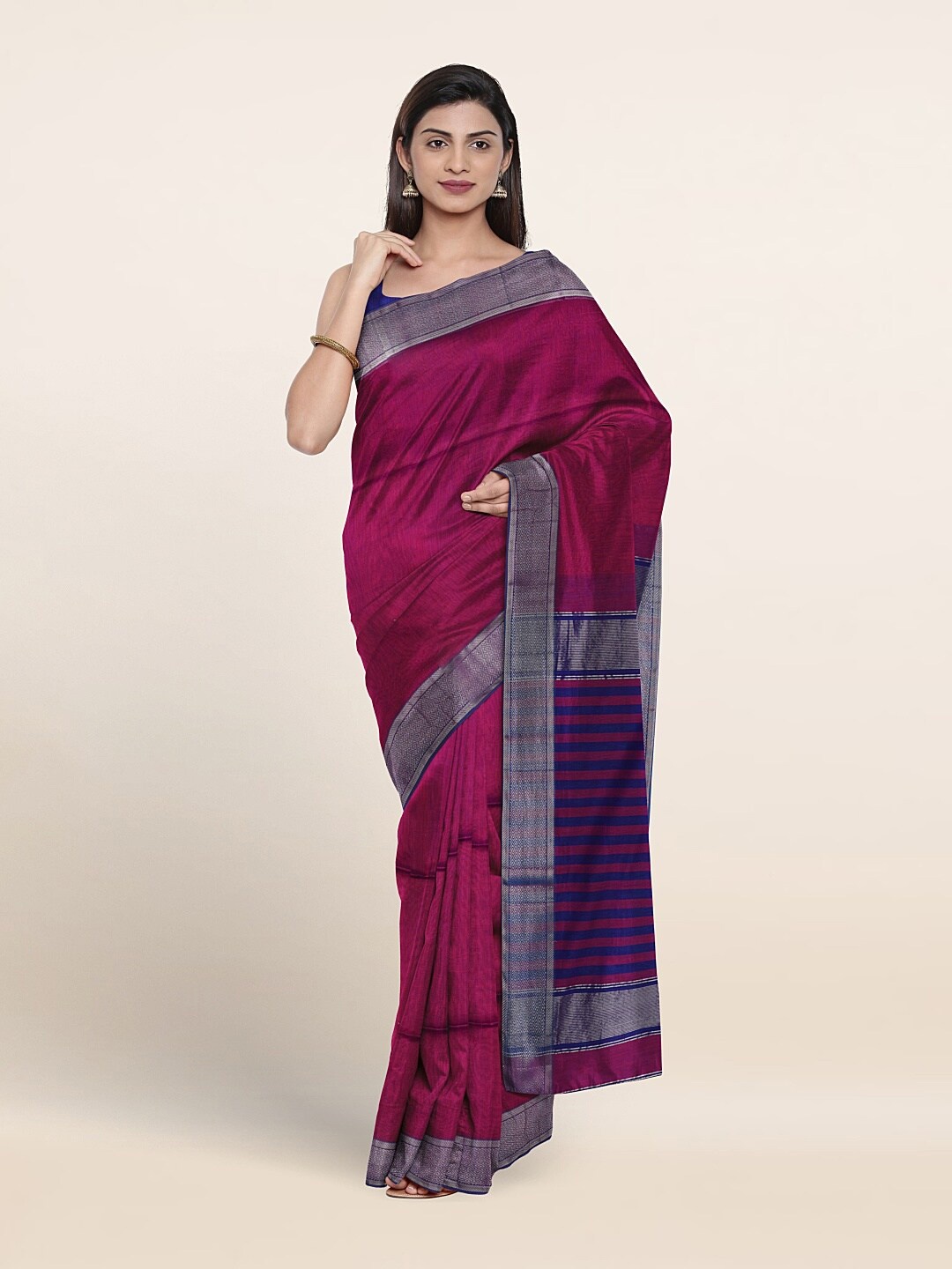 

Pothys Zari Pure Silk Saree, Purple