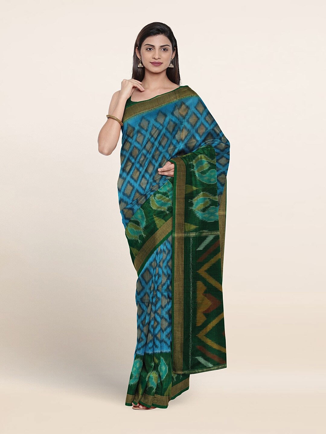 

Pothys Woven Design Zari Pure Silk Saree, Blue