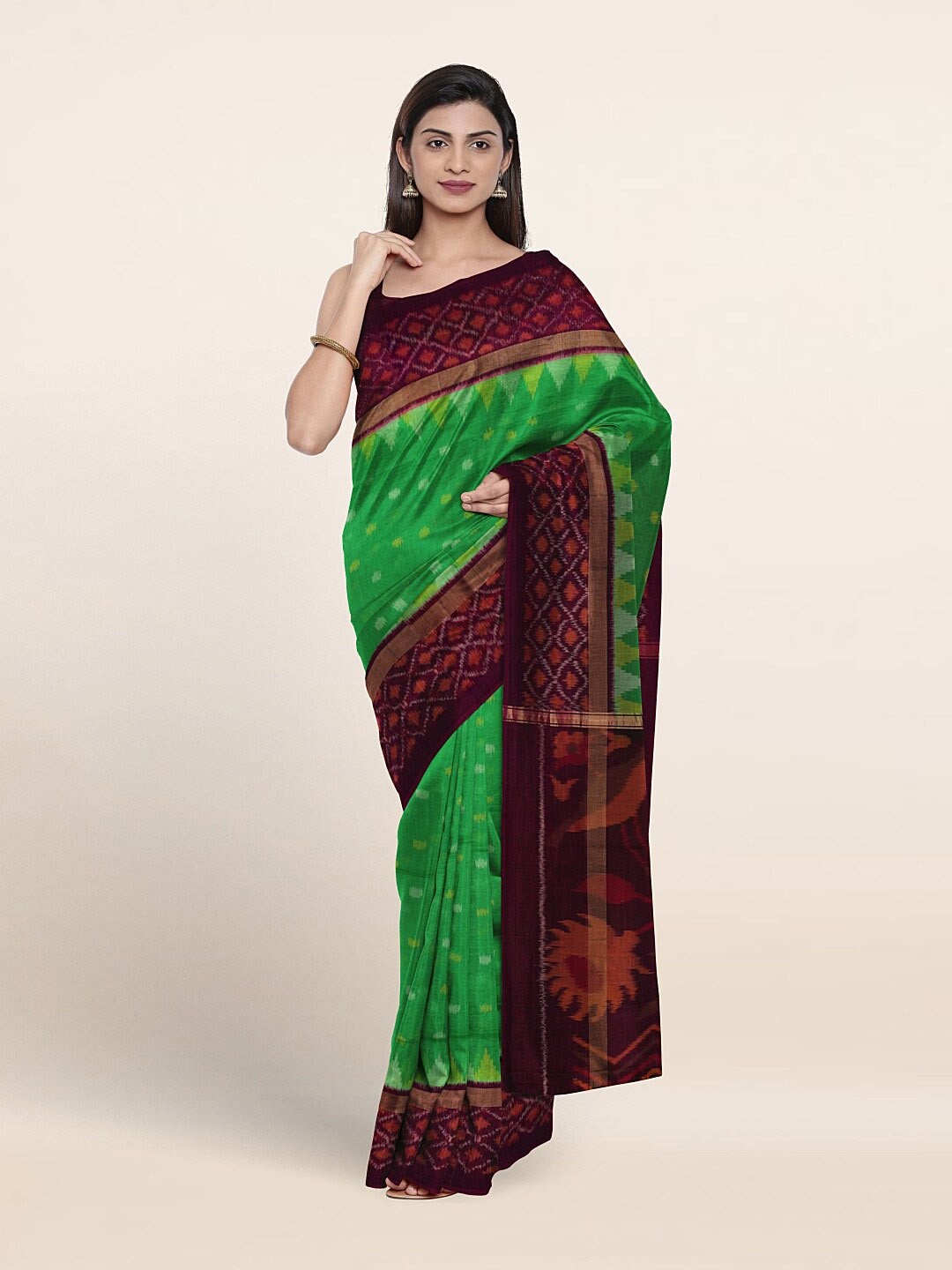 

Pothys Woven Design Pure Silk Saree, Green