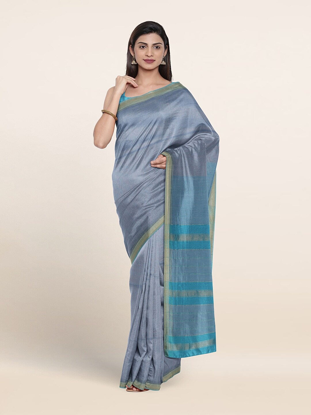 

Pothys Zari Pure Silk Saree, Blue