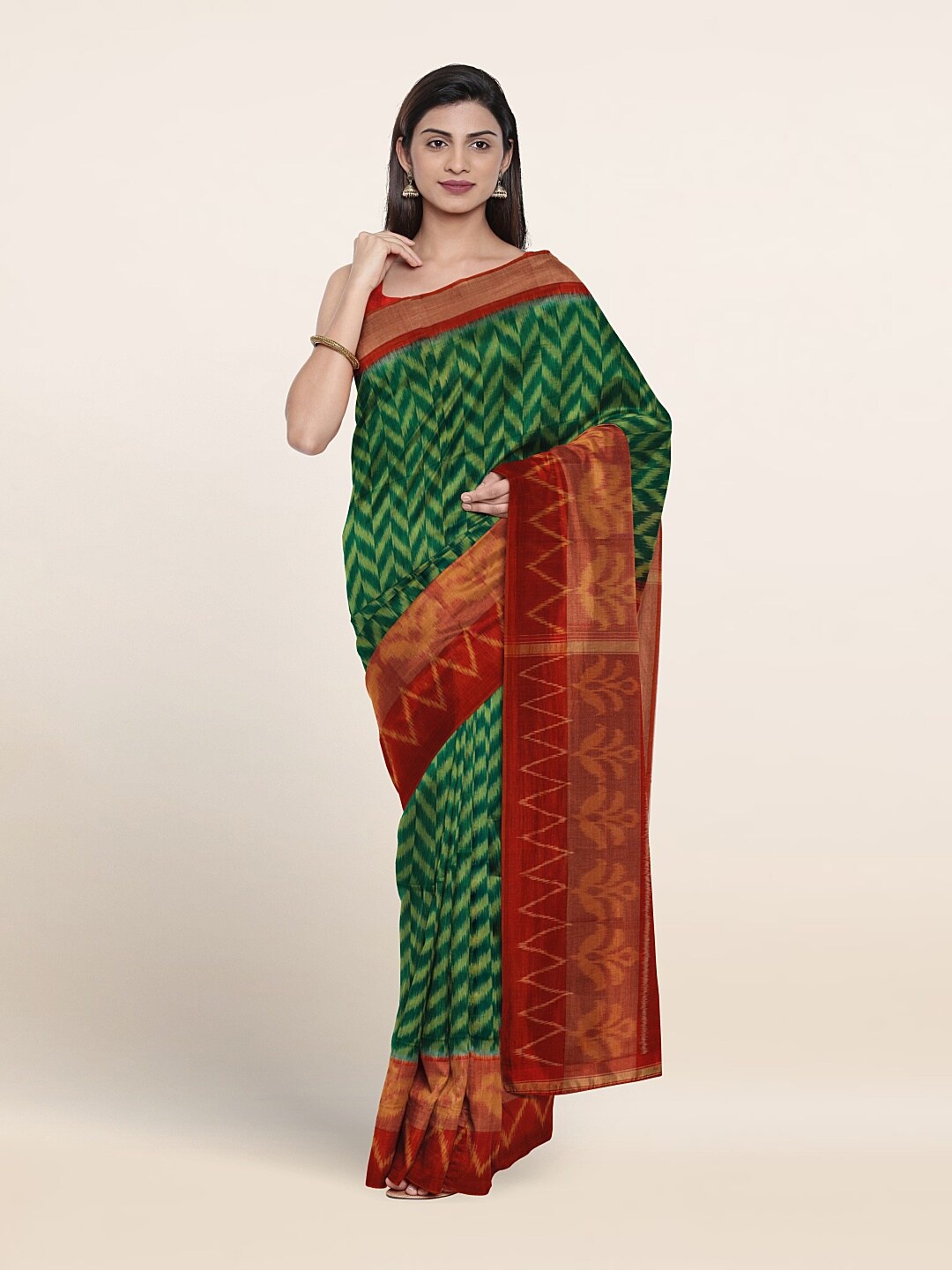 

Pothys Printed Pure Silk Saree, Green