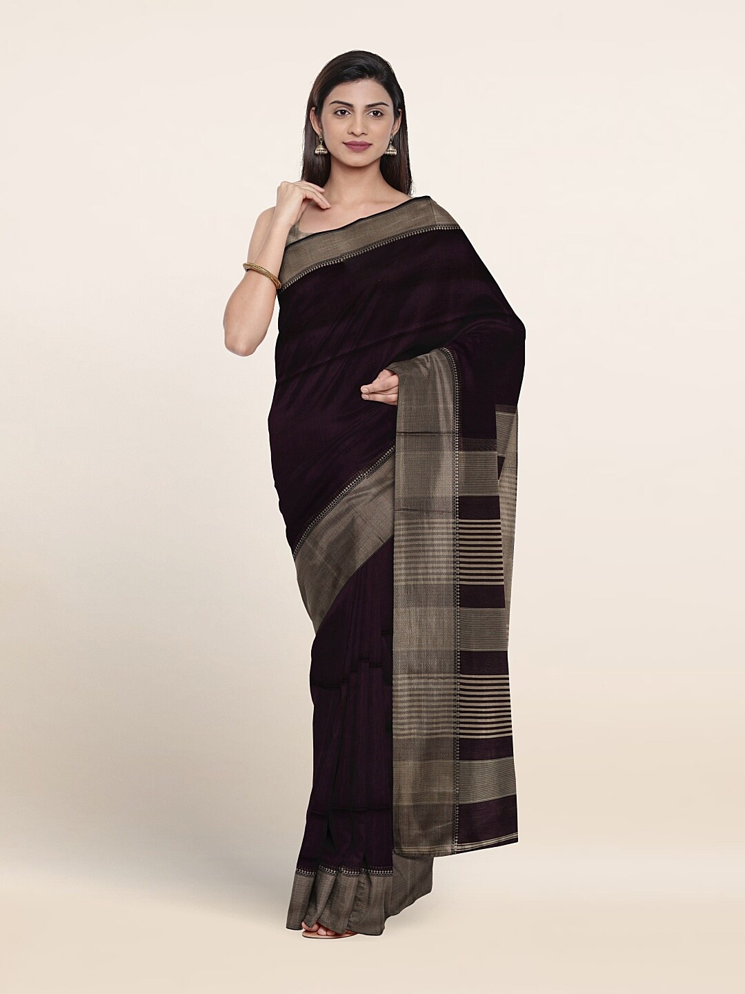 

Pothys Zari Bordered Pure Silk Saree, Purple