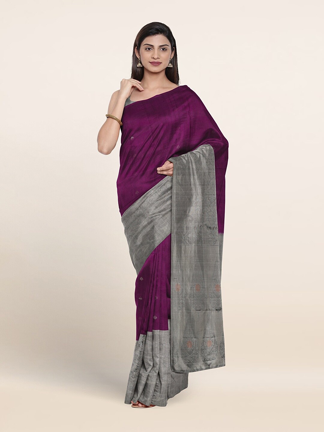 

Pothys Zari Pure Silk Saree, Purple