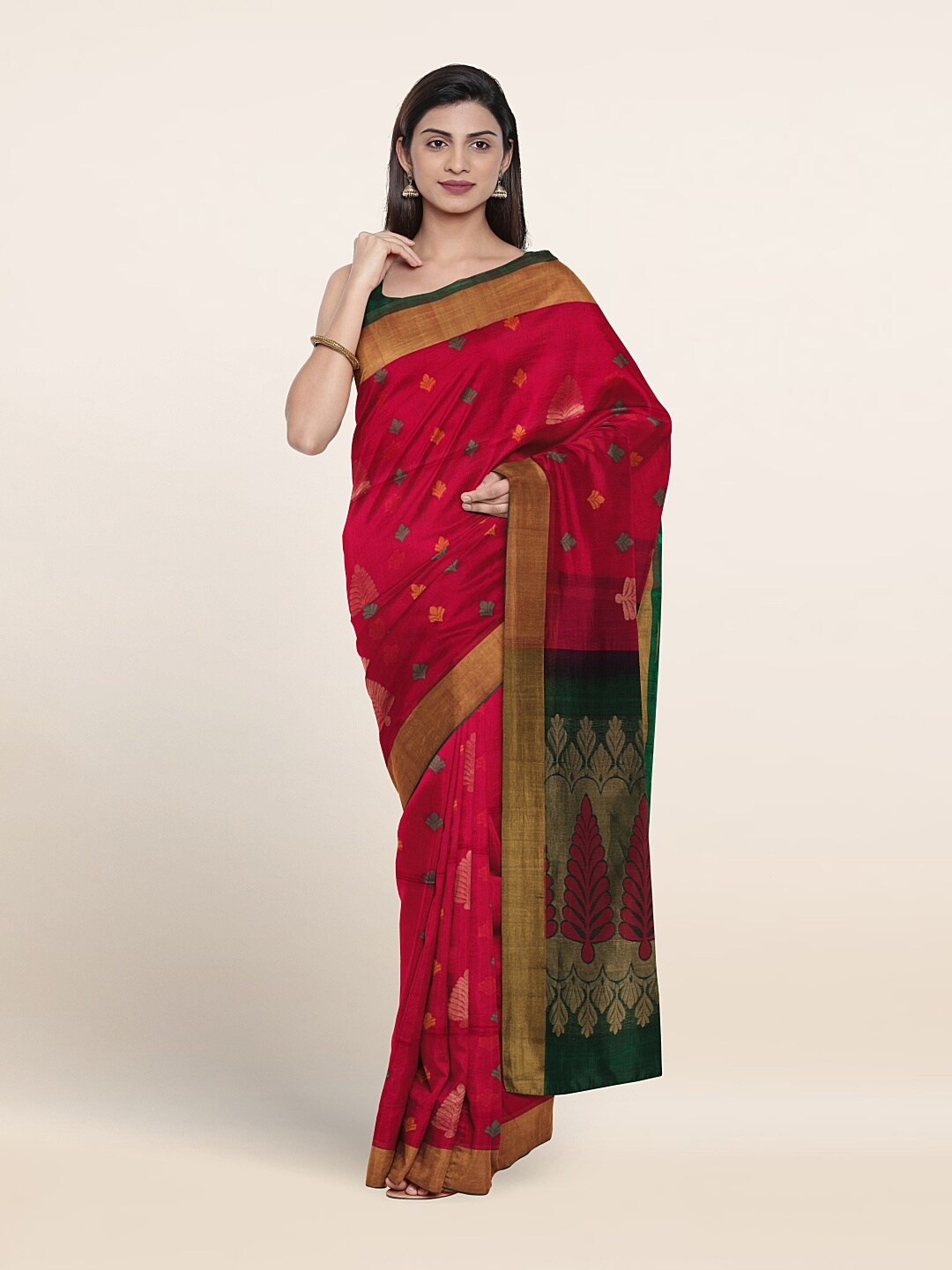 

Pothys Woven Design Zari Pure Silk Saree, Fuchsia