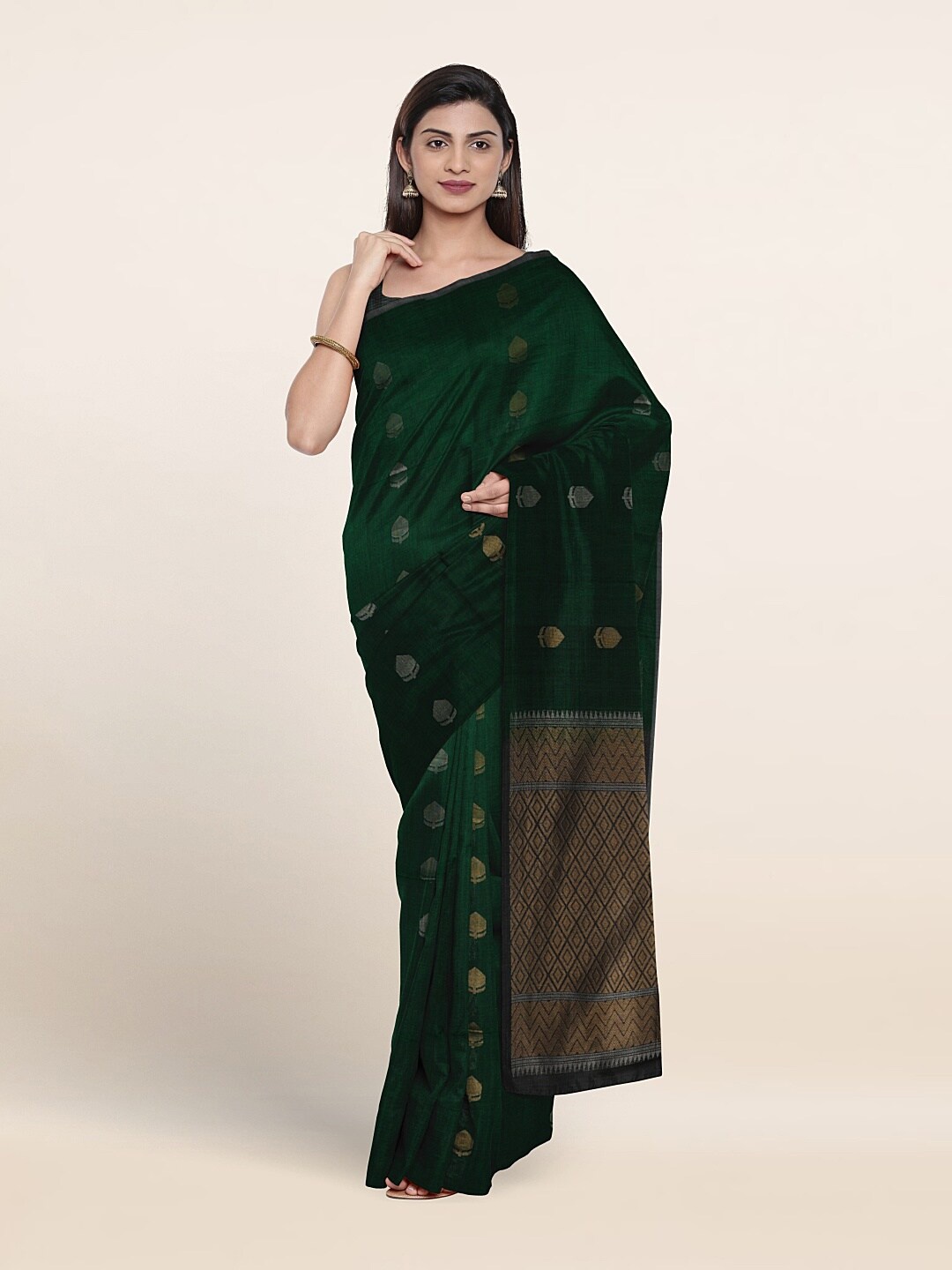 

Pothys Woven Design Zari Pure Silk Saree, Green