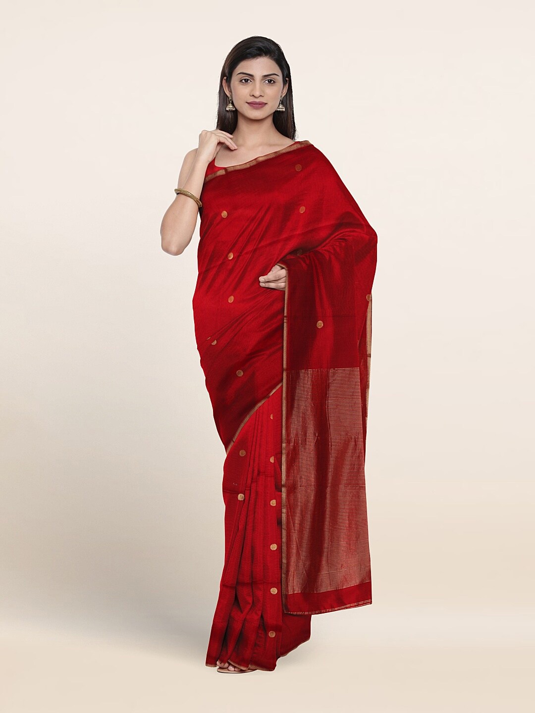 

Pothys Woven Design Zari Pure Silk Saree, Red