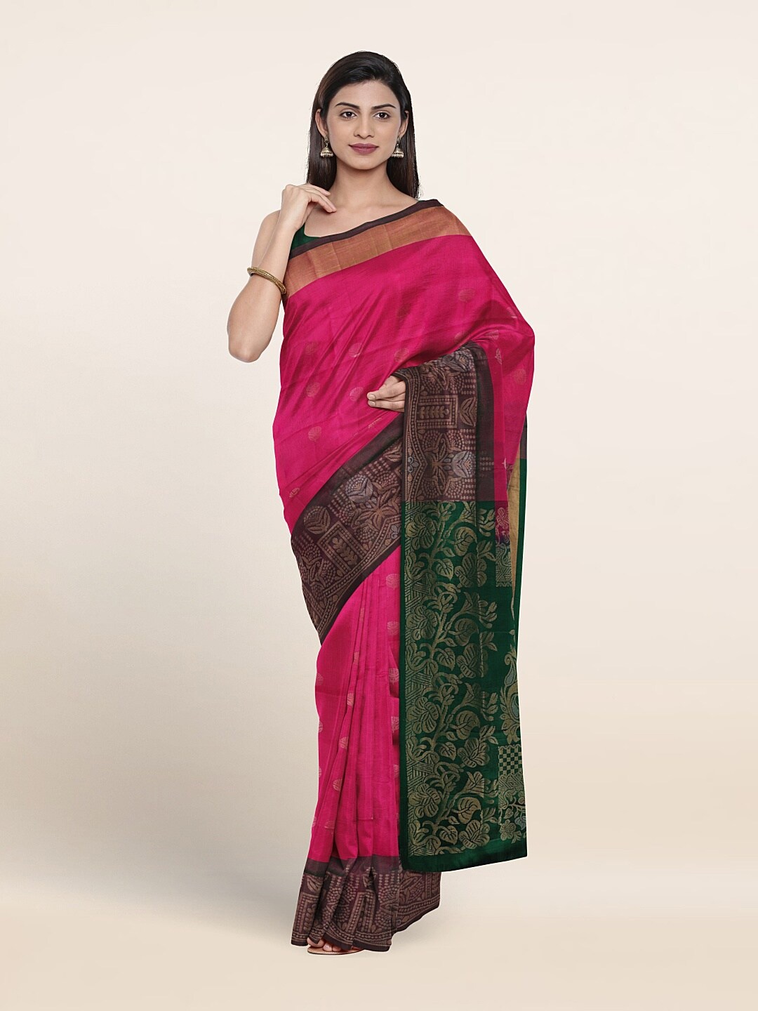 

Pothys Woven Design Zari Pure Silk Saree, Pink