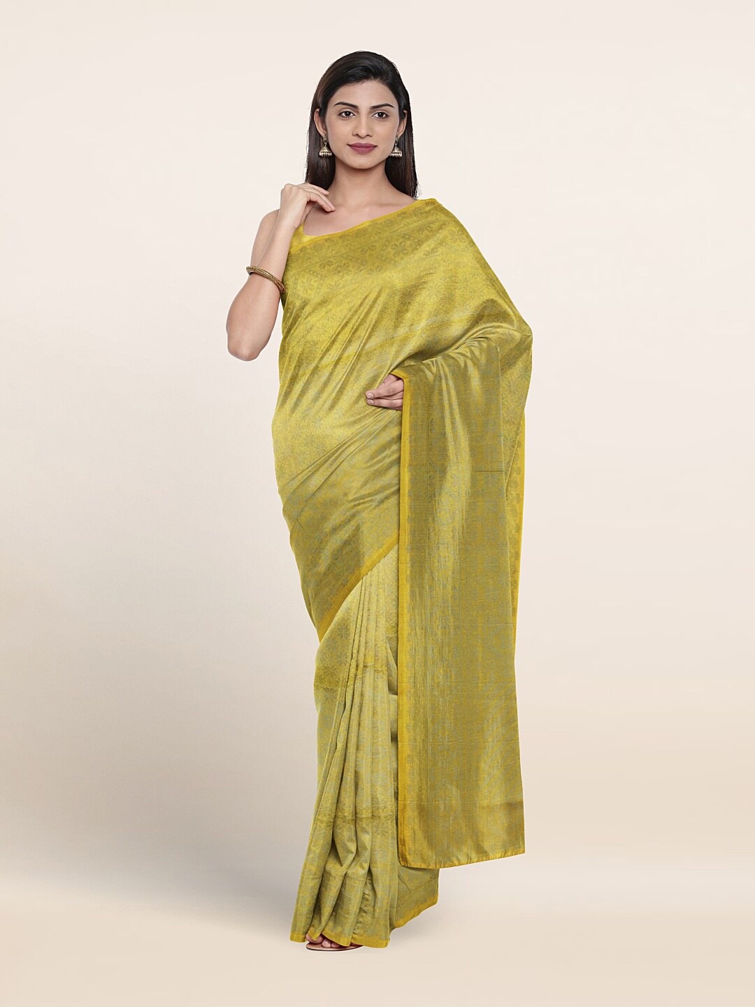 

Pothys Woven Design Zari Pure Silk Saree, Yellow