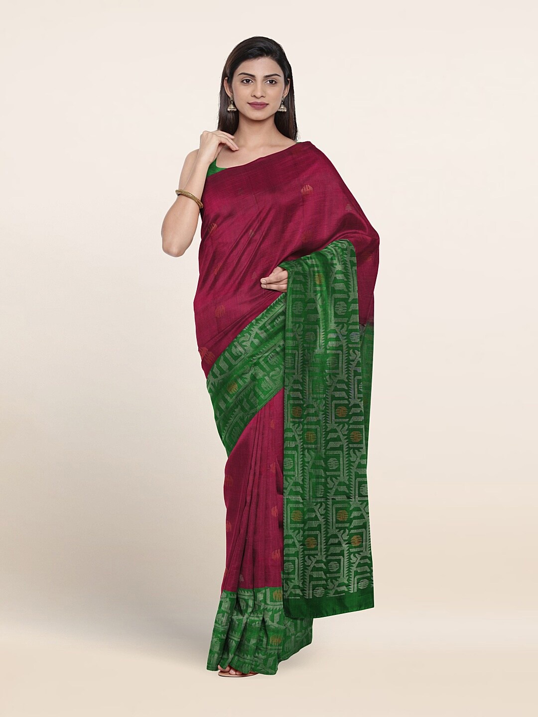 

Pothys Woven Design Zari Pure Silk Saree, Purple