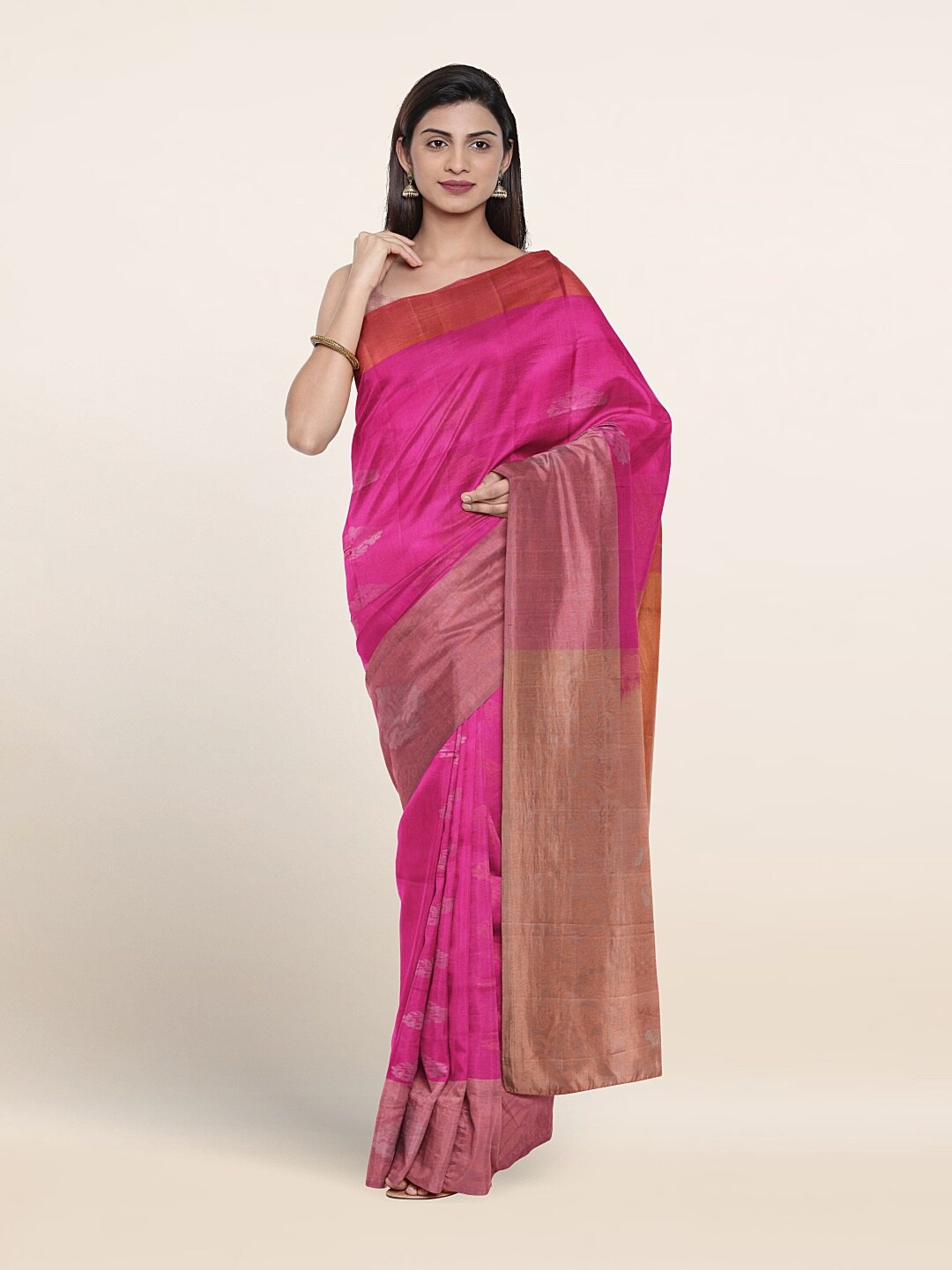 

Pothys Woven Design Zari Pure Silk Saree, Pink