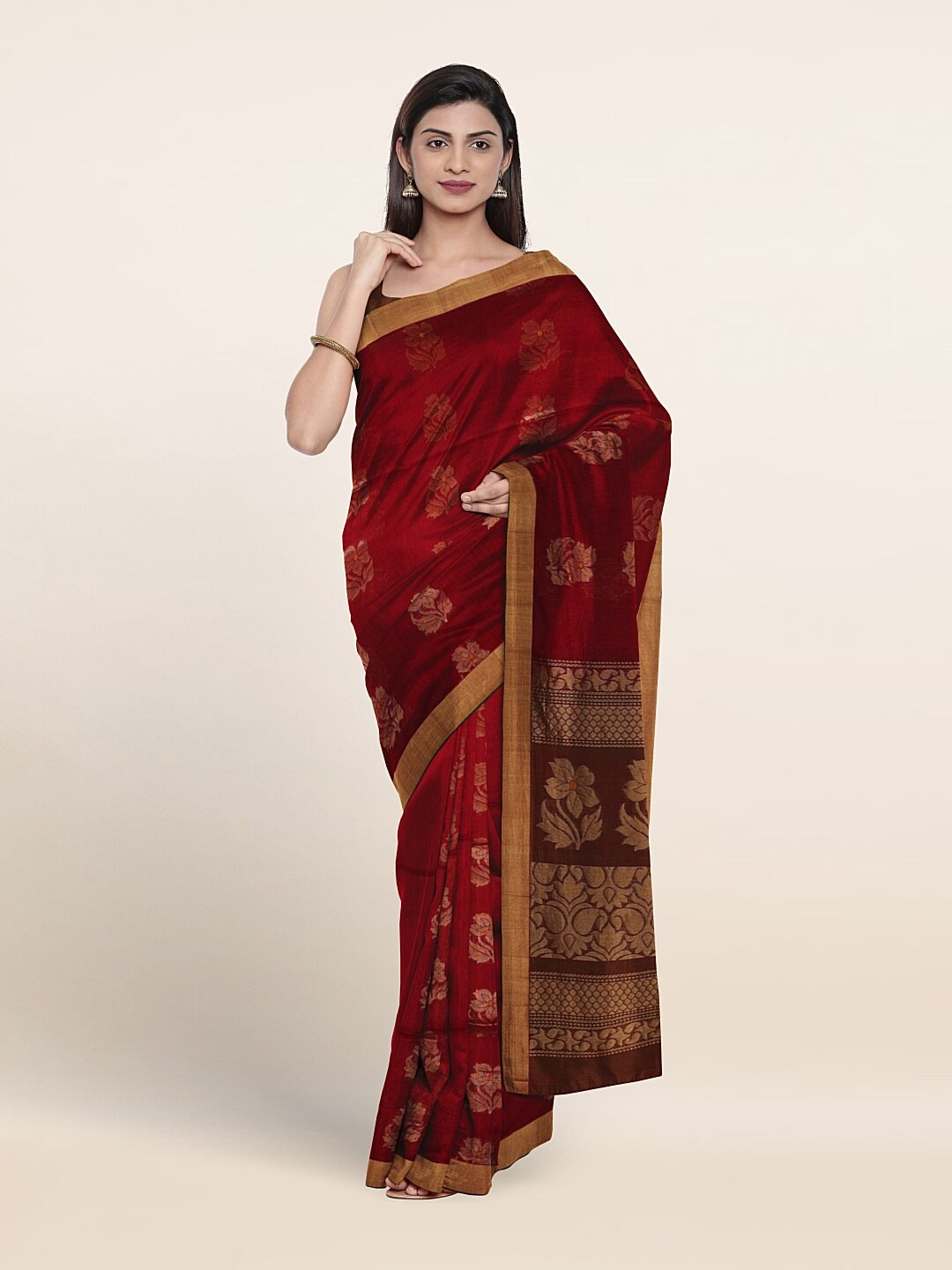 

Pothys Woven Design Zari Pure Silk Saree, Maroon