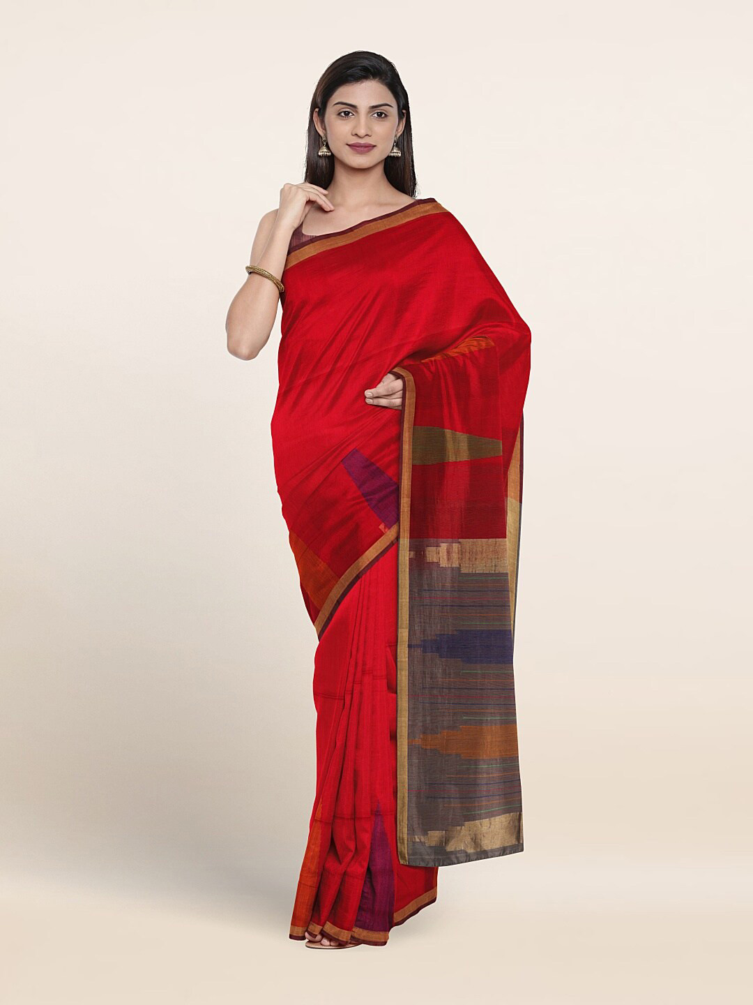 

Pothys Woven Design Zari Pure Silk Saree, Red