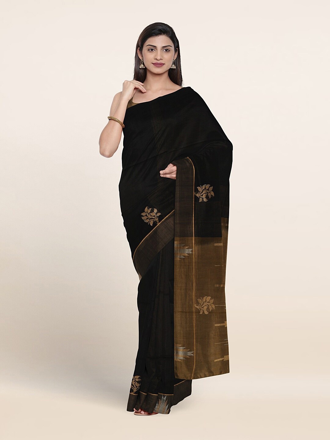 

Pothys Woven Design Zari Pure Silk Saree, Black