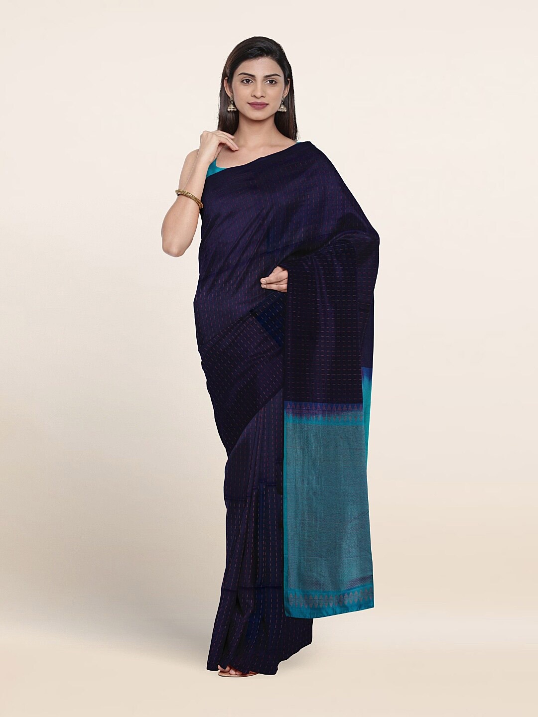 

Pothys Woven Design Zari Pure Silk Saree, Blue