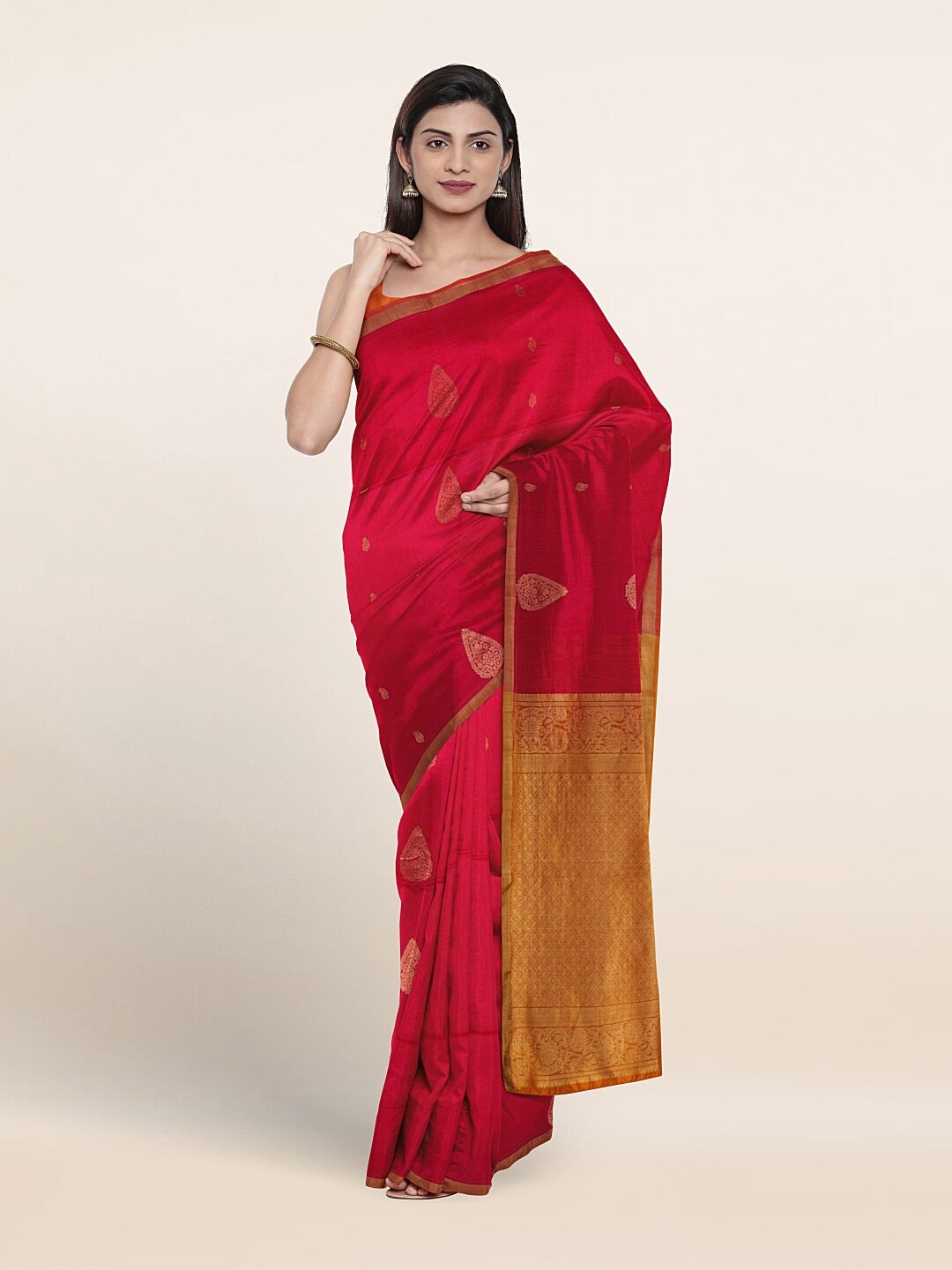 

Pothys Woven Design Zari Pure Silk Saree, Pink