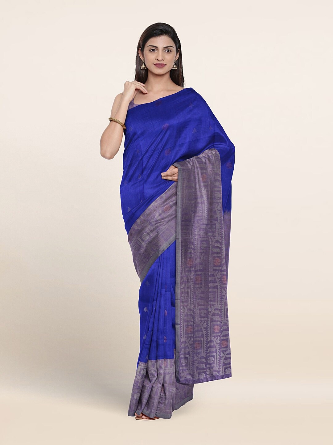 

Pothys Woven Design Zari Pure Silk Saree, Blue