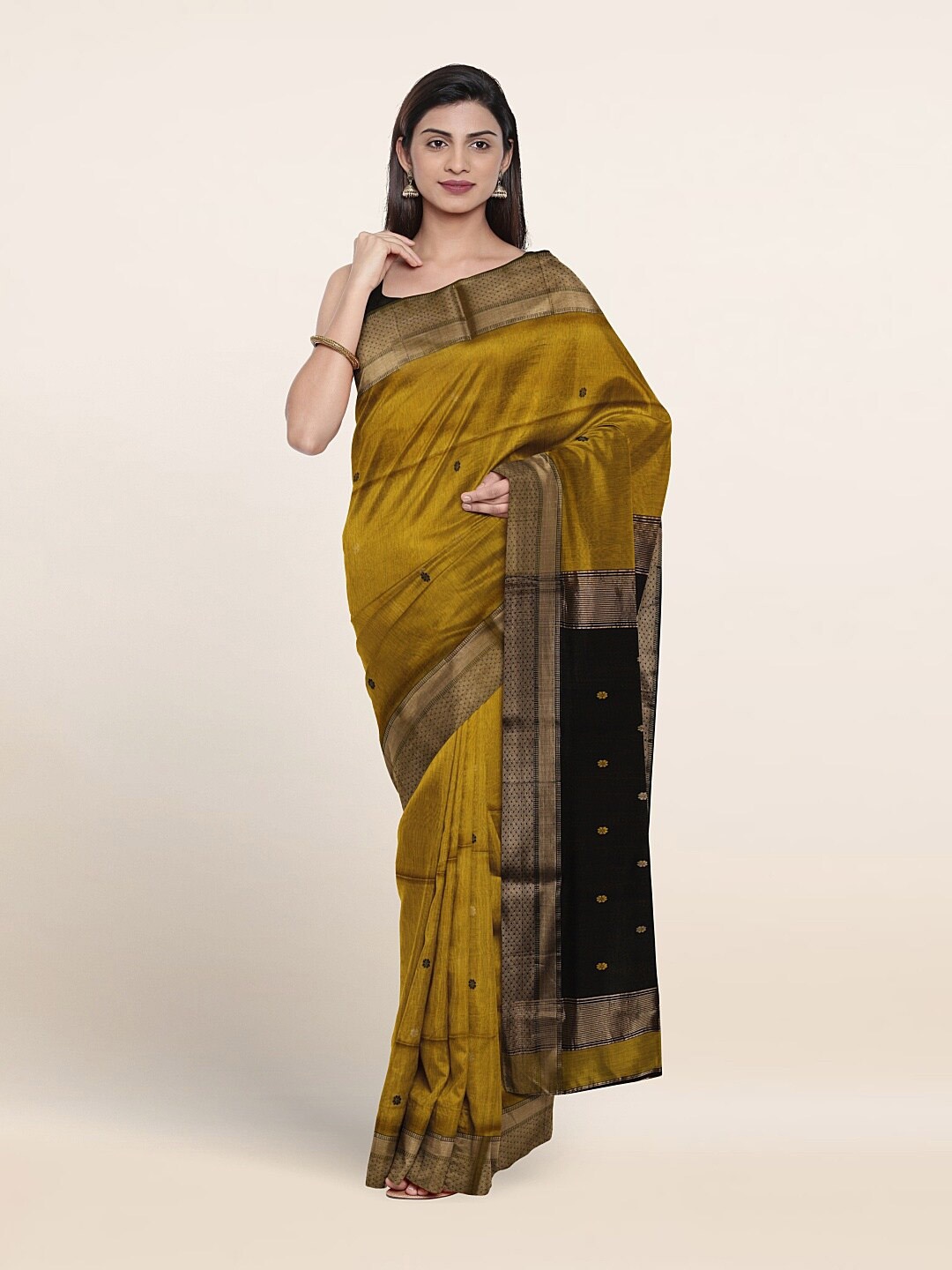 

Pothys Woven Design Zari Pure Silk Saree, Mustard
