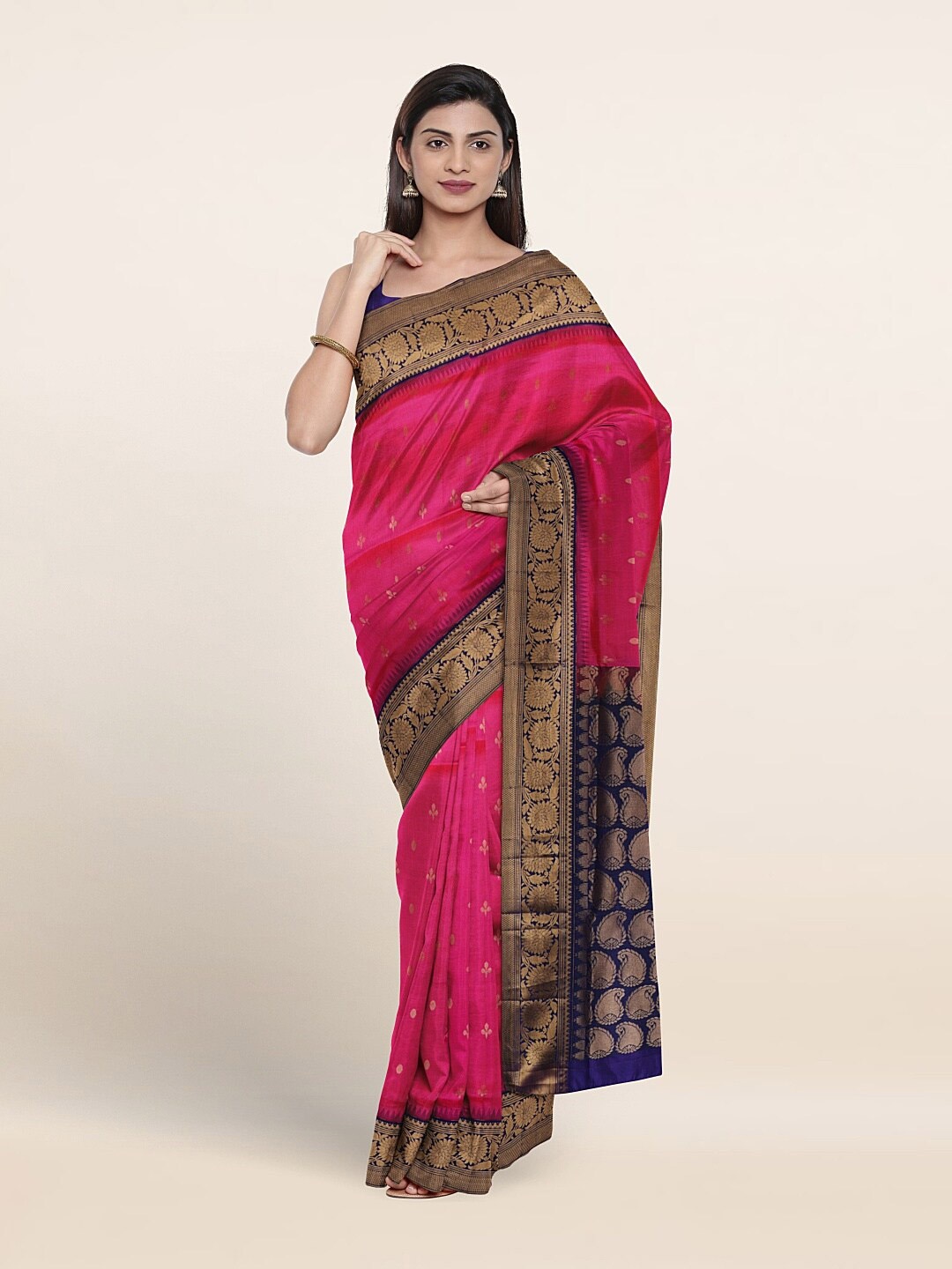 

Pothys Woven Design Zari Pure Silk Saree, Pink