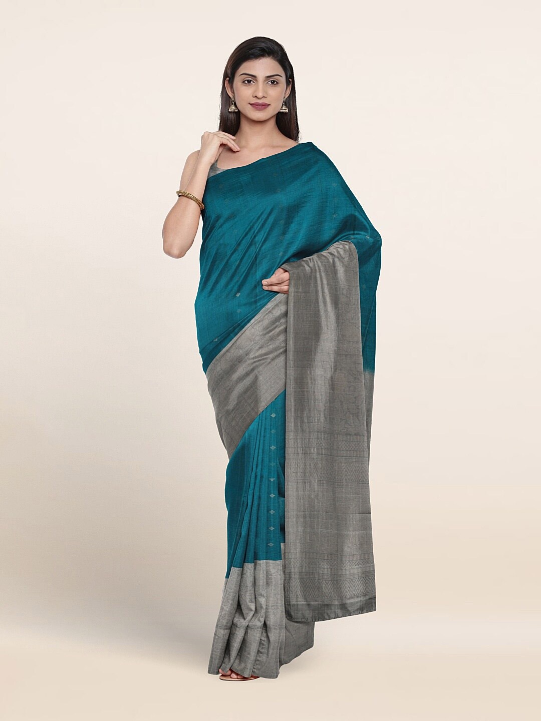 

Pothys Woven Design Zari Pure Silk Saree, Blue