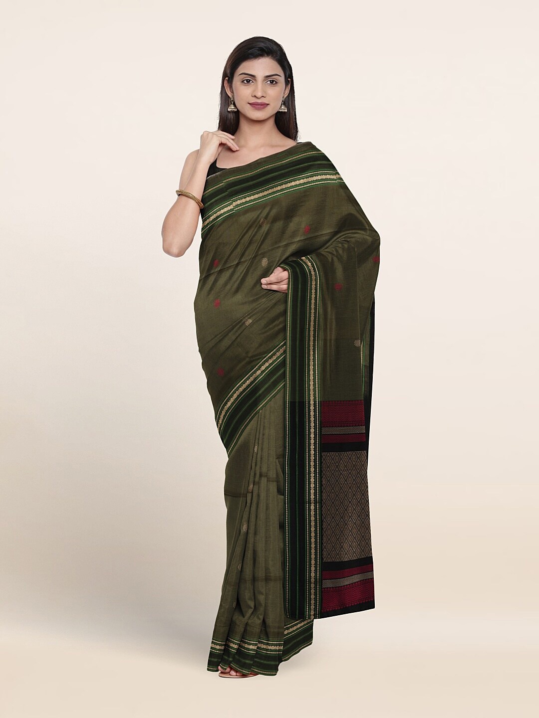 

Pothys Woven Design Zari Pure Silk Cotton Saree, Green