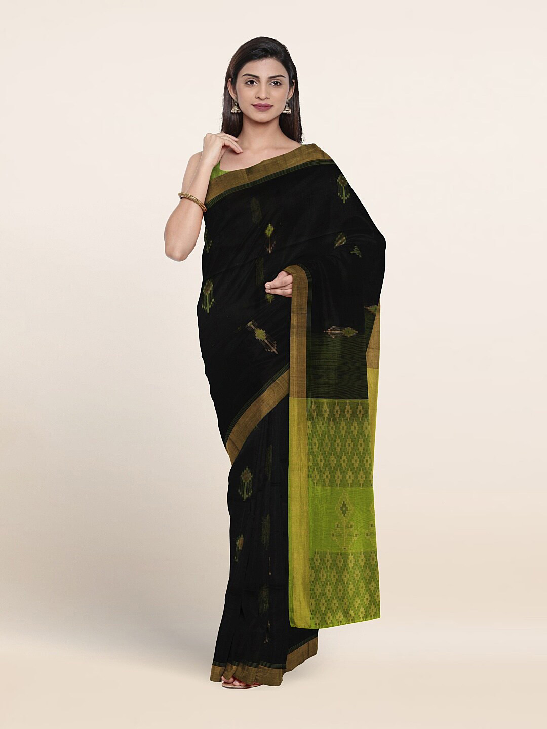 

Pothys Woven Design Zari Pure Silk Saree, Black