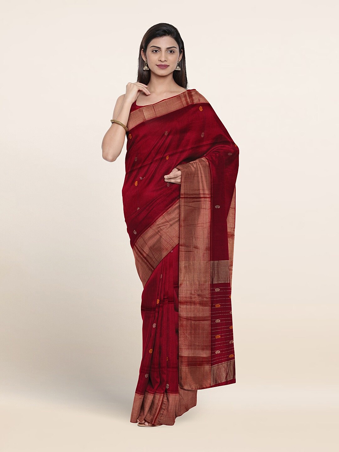 

Pothys Woven Design Zari Pure Silk Saree, Purple