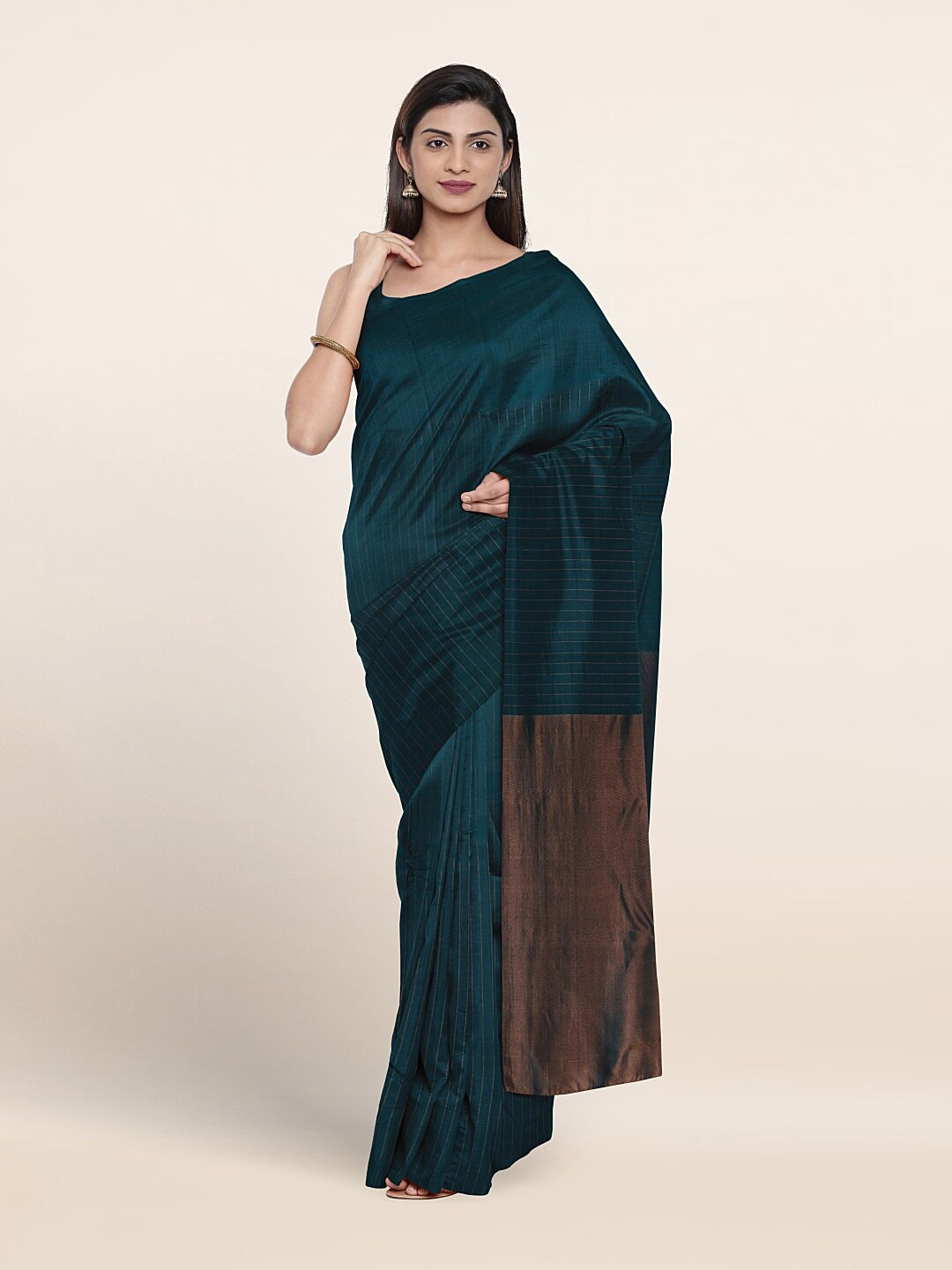 

Pothys Woven Design Pure Kanchipuram Silk Saree, Green