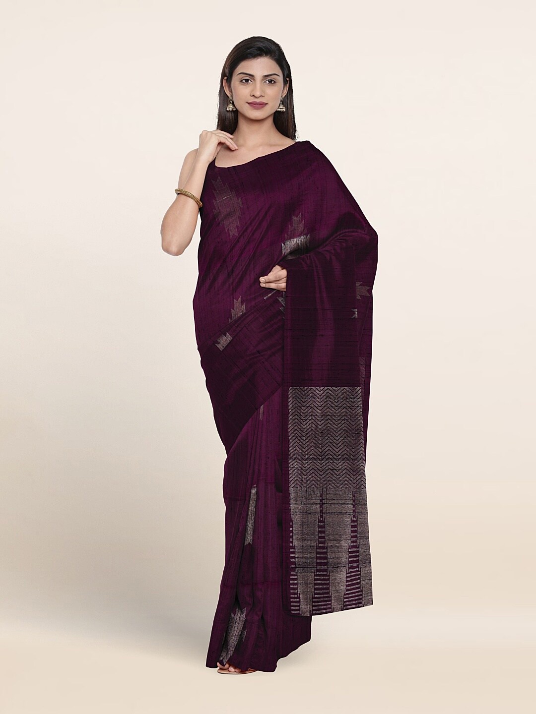 

Pothys Woven Design Pure Kanchipuram Silk Saree, Purple