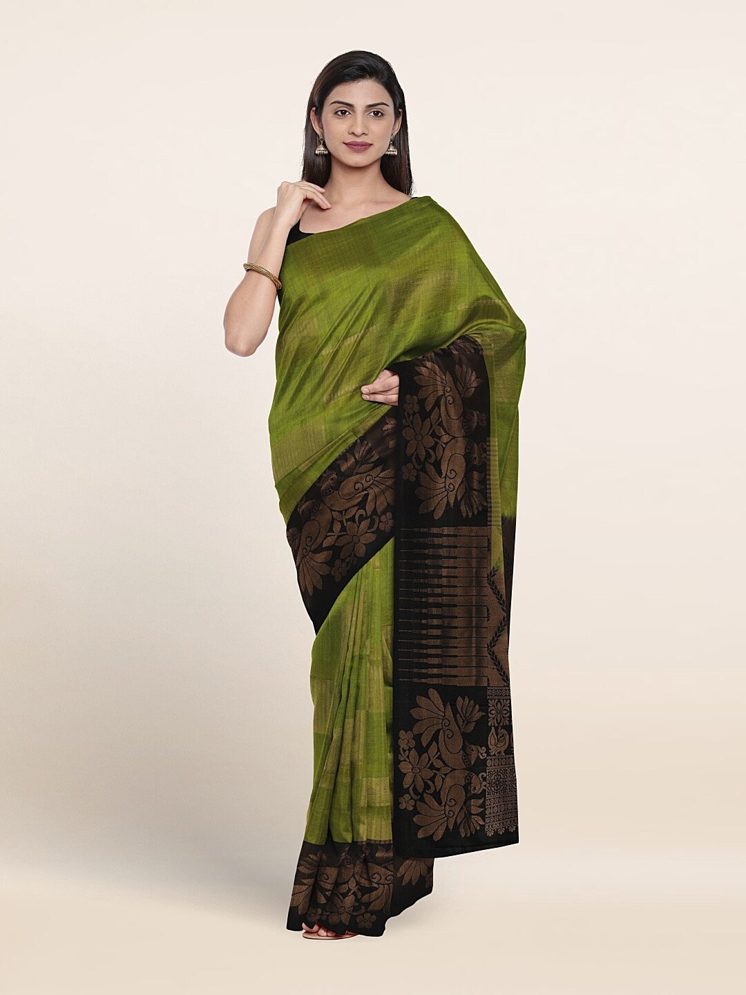 

Pothys Woven Design Zari Pure Silk Saree, Green