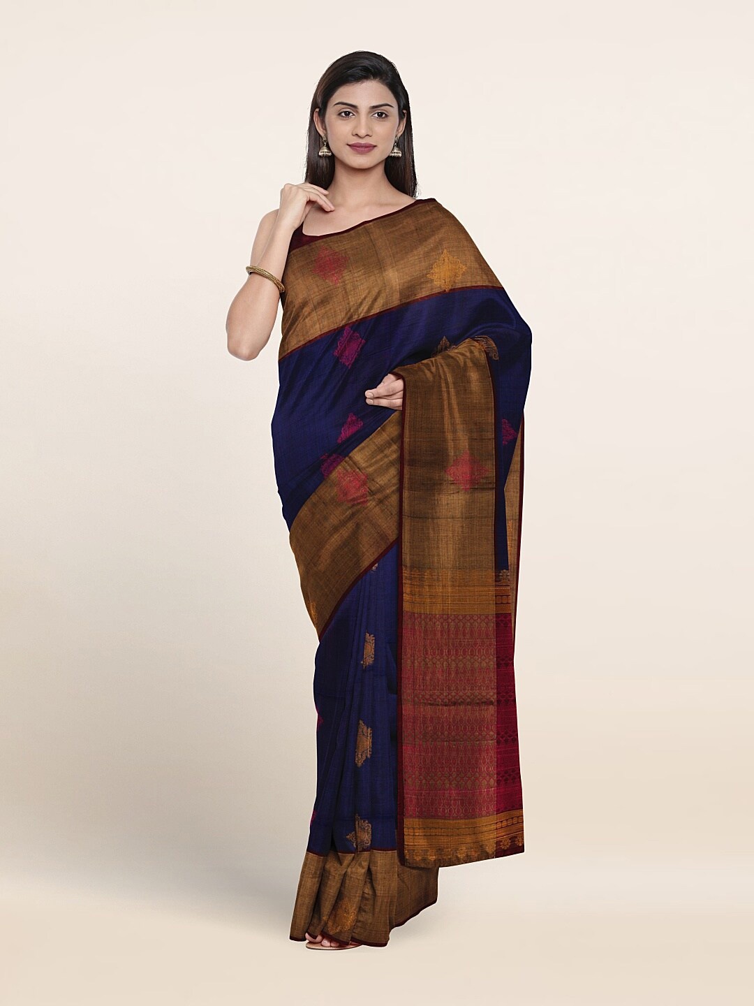 

Pothys Woven Design Zari Pure Silk Saree, Blue