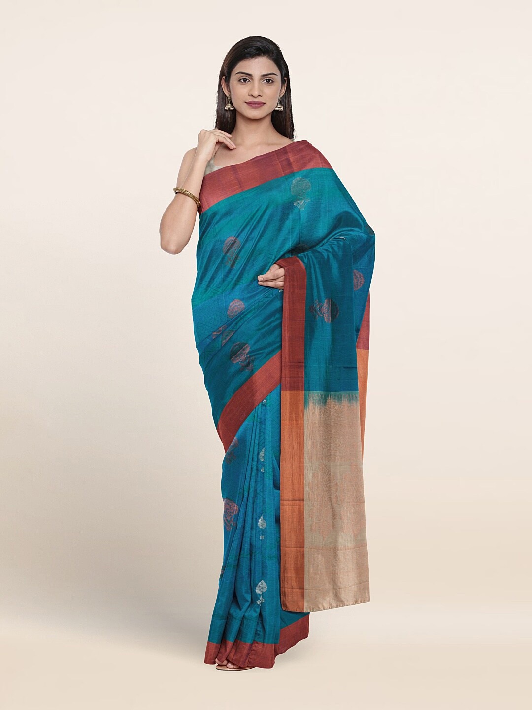 

Pothys Woven Design Zari Pure Silk Saree, Blue